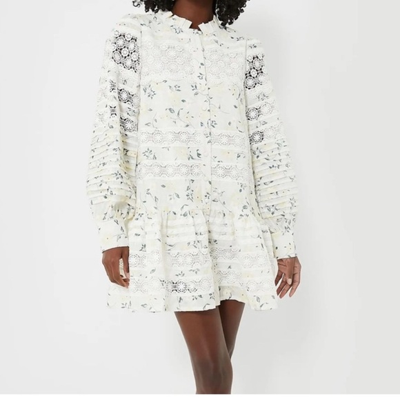 En Saison Lou Lou Floral Lace Long Sleeve Minidress size M - Picture 1 of 8